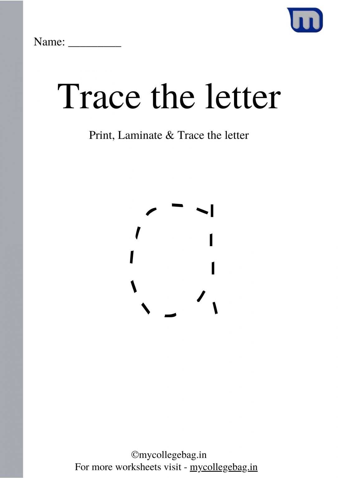 Alphabet Tracing Worksheet- Small Letters or Lowercase - mycollegebag store