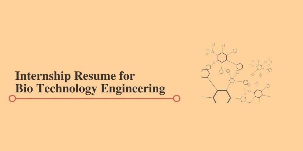 Resume for Bio Technology Engineering Internships