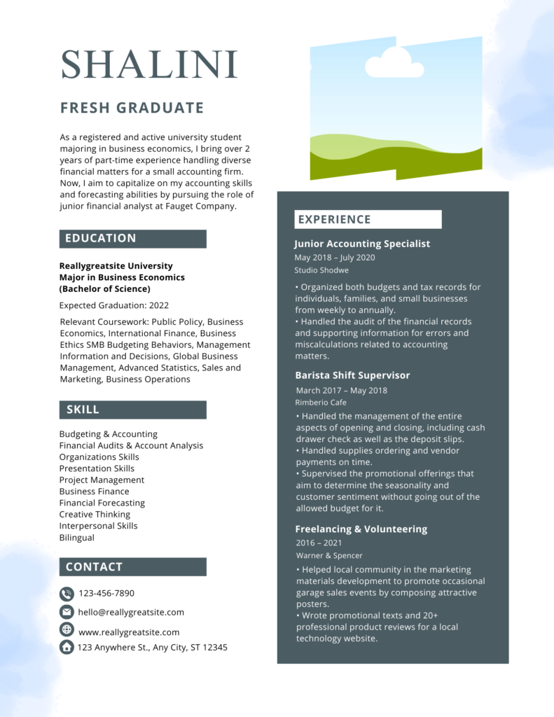 graduate resume template 2