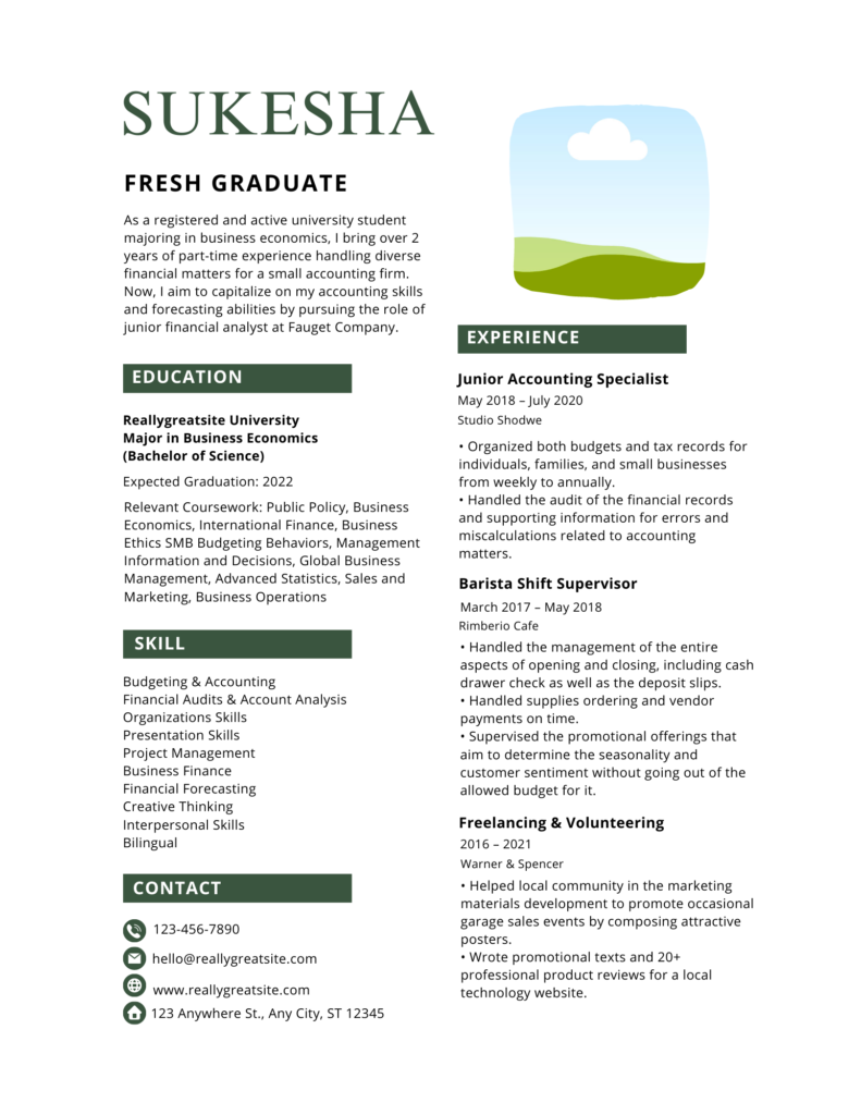 graduate resume template 3