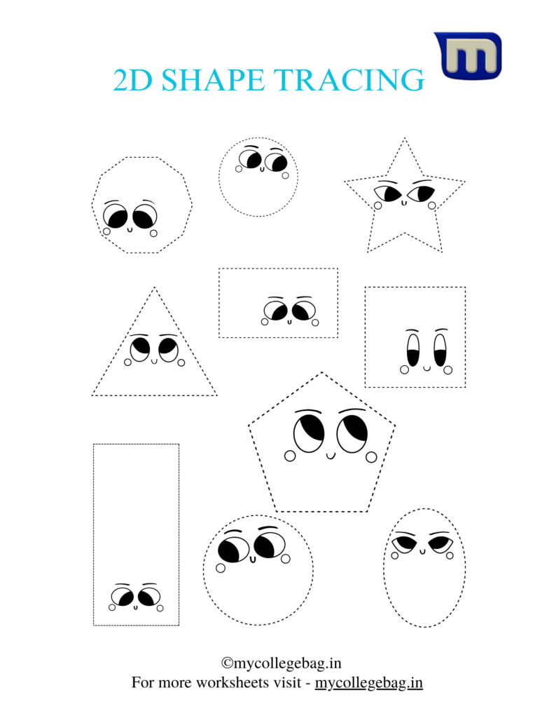 2d shape tracing worksheet