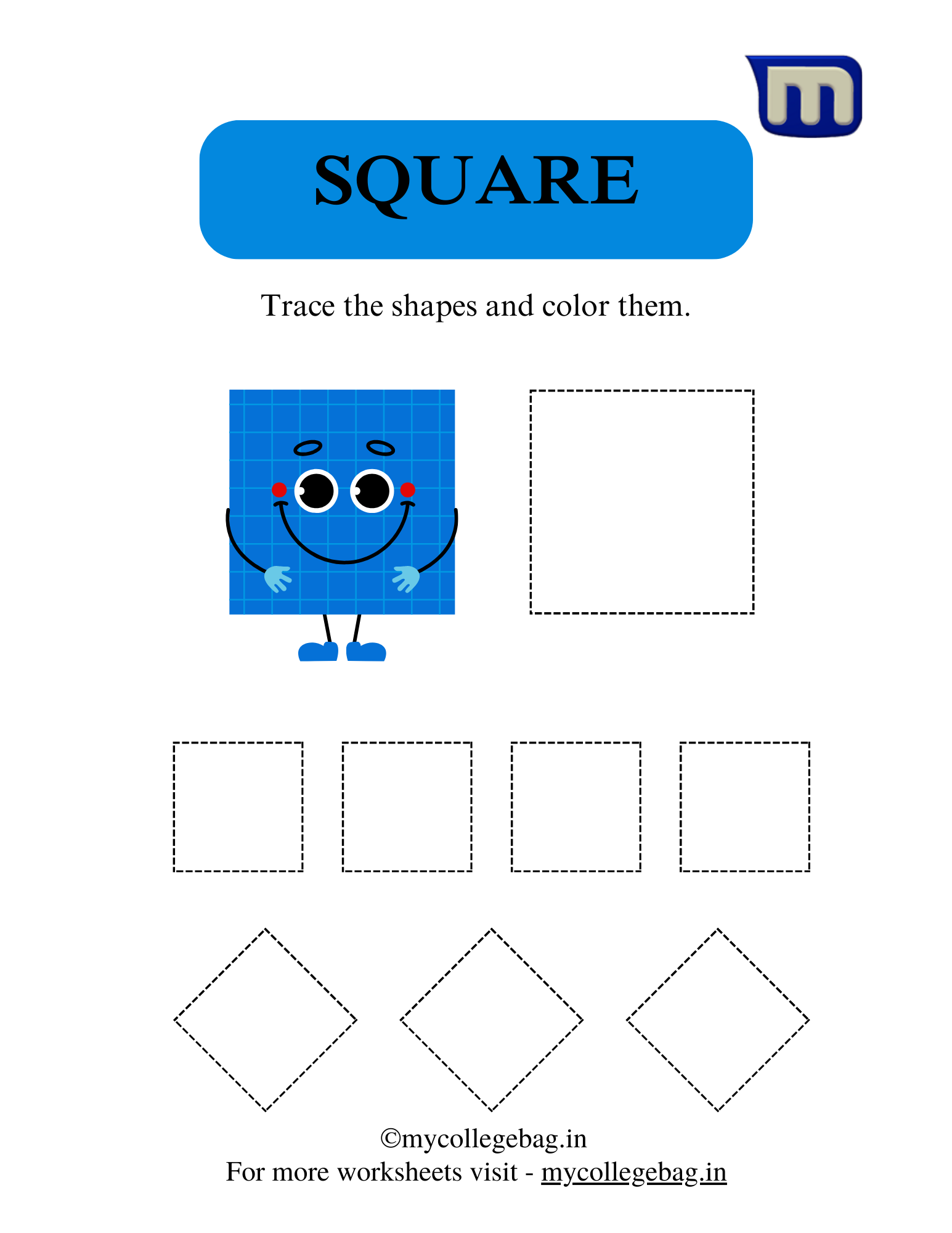 square tracing worksheet